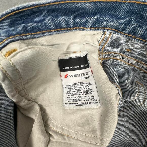 Distressed Armorex FR by Unifirst Flame Resistant Denim Jeans Size 40x32 - Picture 3 of 8